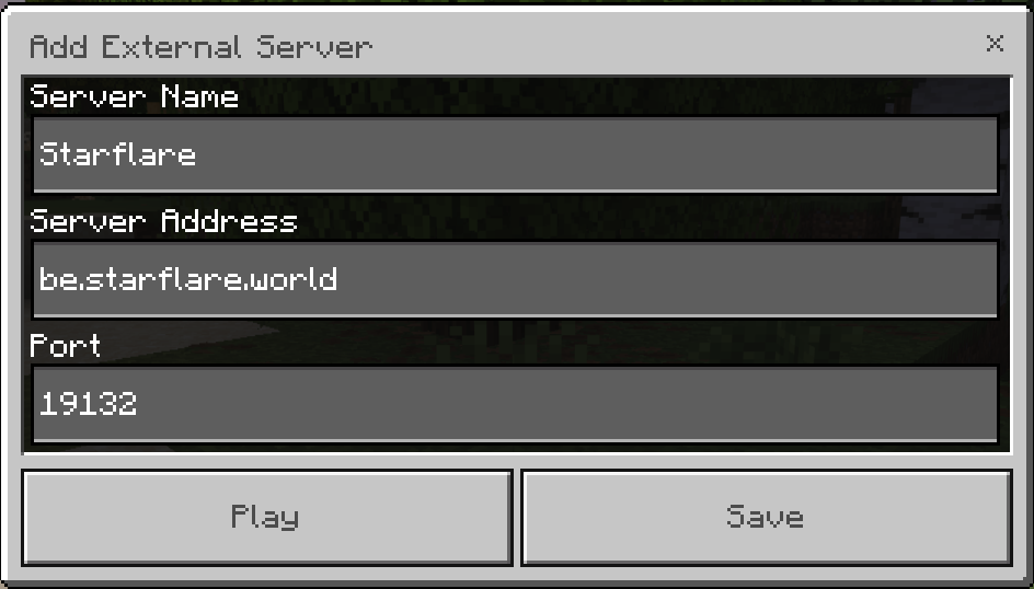 Minecraft Bedrock Add Server Screen